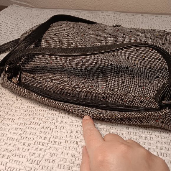 thirty-one women's 'Everything' black tweed dot 3 way adjustable purse bag - Picture 4 of 15